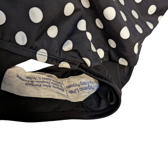 NWT Studio Works 22W Black Polka Dot Wrap Front Built-in Bra 1 Pc Swimsuit - Picture 3 of 7